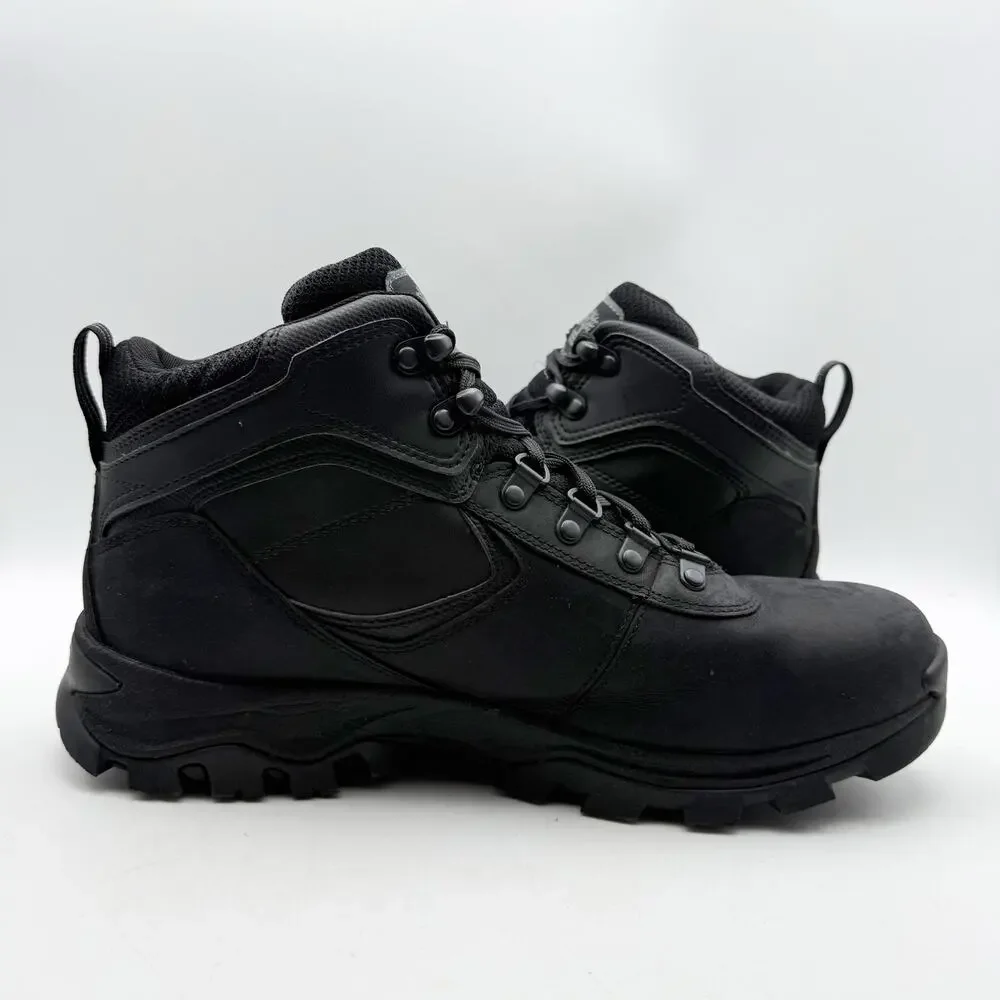 Timberland Mens Mt. Maddsen Mid Hiking Boots US 11 Black Leather Waterproof EUC